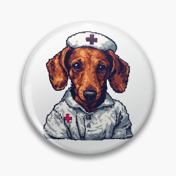 Item preview, Dachshund Nurse - Cute Doxie Medical Pixel Art designed and sold by thepixelcloset.