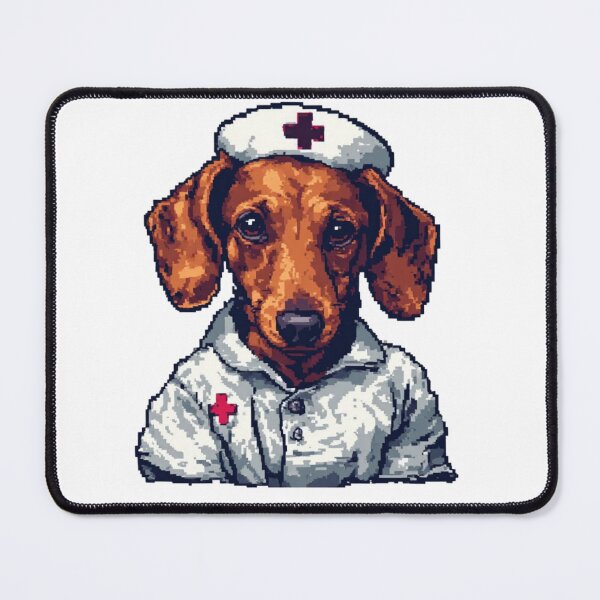 Item preview, Dachshund Nurse - Cute Doxie Medical Pixel Art designed and sold by thepixelcloset.