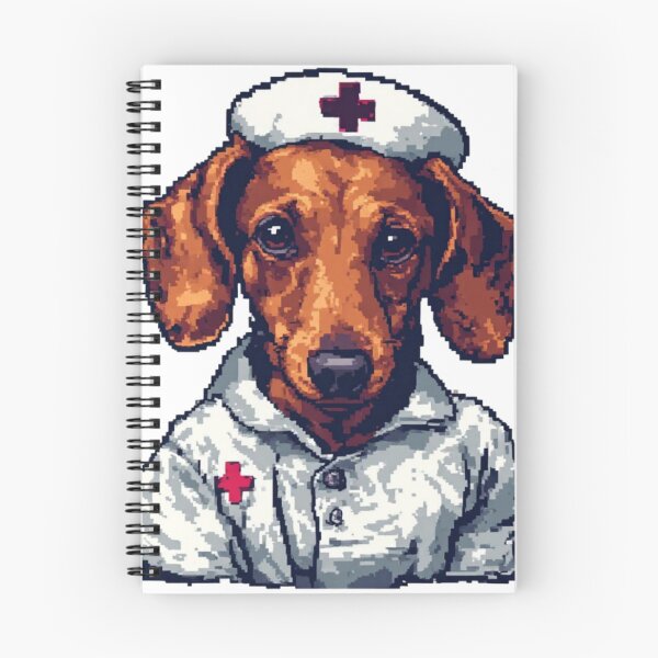 Item preview, Dachshund Nurse - Cute Doxie Medical Pixel Art designed and sold by thepixelcloset.