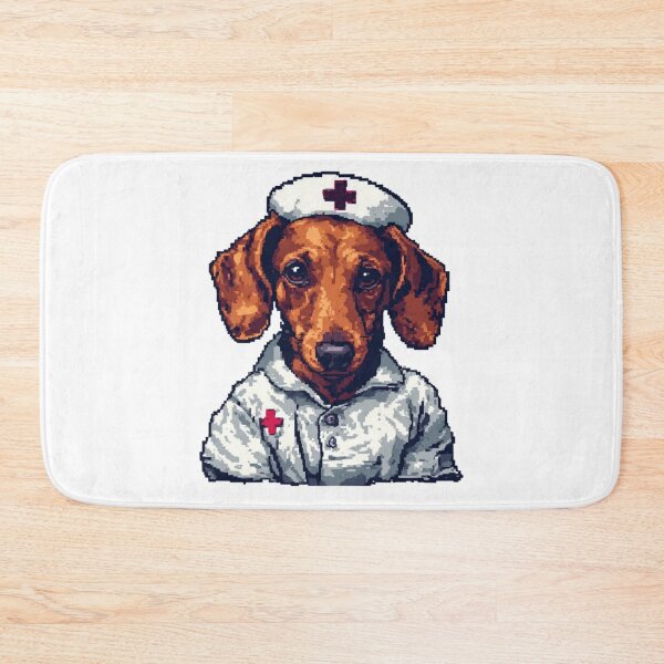 Item preview, Dachshund Nurse - Cute Doxie Medical Pixel Art designed and sold by thepixelcloset.