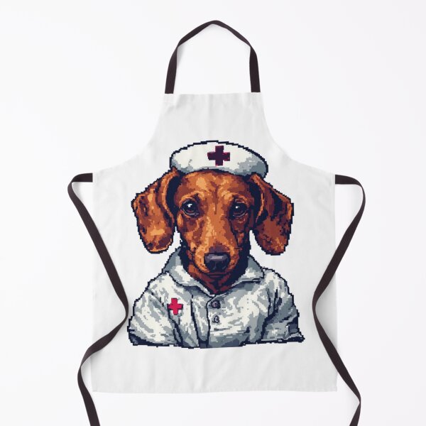 Item preview, Dachshund Nurse - Cute Doxie Medical Pixel Art designed and sold by thepixelcloset.
