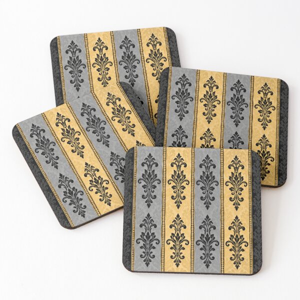 Item preview, Black, Gray & Gold Striped Damask designed and sold by DesignsByPrnces.