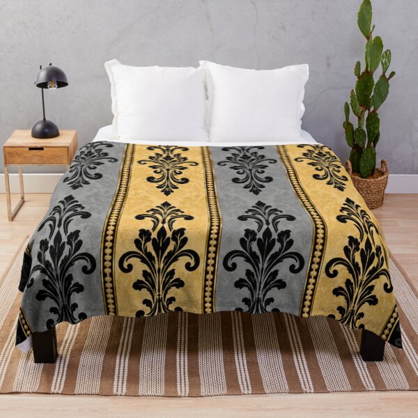 Item preview, Black, Gray & Gold Striped Damask designed and sold by DesignsByPrnces.
