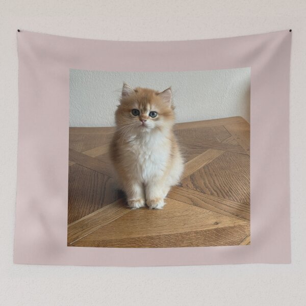 Item preview, Cute Fluffy Ginger Kitten Sitting On Wooden Floor designed and sold by oxananemyrovska.