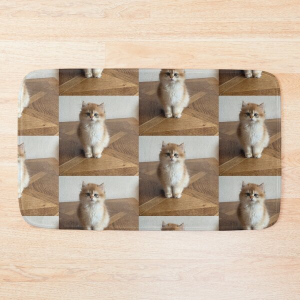 Item preview, Cute Fluffy Ginger Kitten Sitting On Wooden Floor designed and sold by oxananemyrovska.