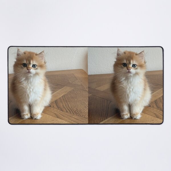 Item preview, Cute Fluffy Ginger Kitten Sitting On Wooden Floor designed and sold by oxananemyrovska.
