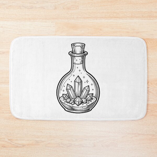 Item preview, Mystical Potion Bottle Crystals Gothic Lineart designed and sold by KCasual.