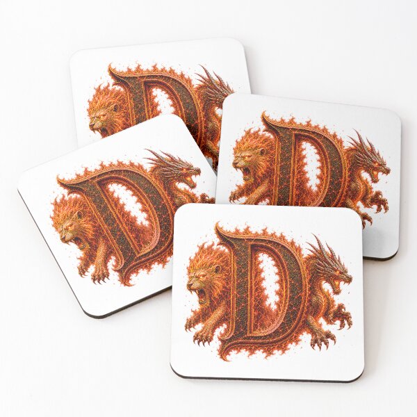 Item preview, Emberborn Zodiac Dragon-Leo Letter D designed and sold by BlissBlvdShop.
