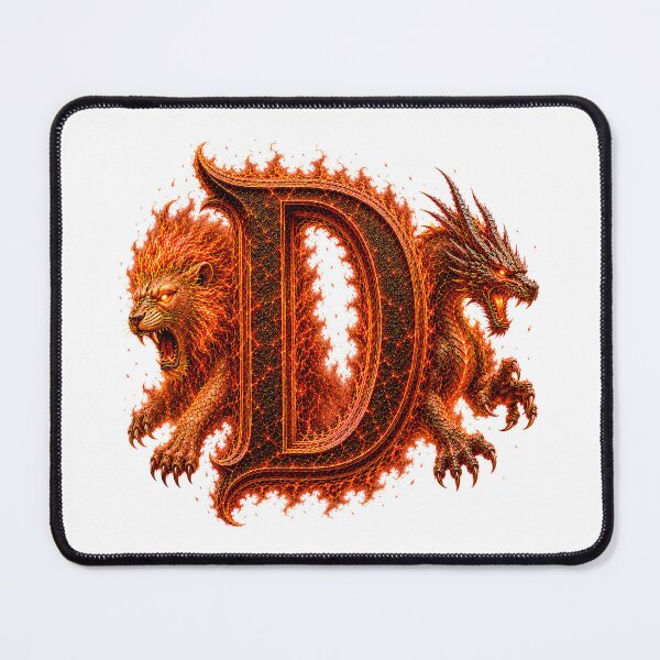 Item preview, Emberborn Zodiac Dragon-Leo Letter D designed and sold by BlissBlvdShop.