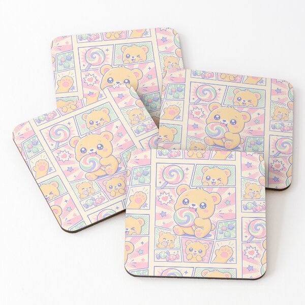 Item preview, Kawaii Bear Lollipop Comic Panels designed and sold by Gift Phrase Studio.