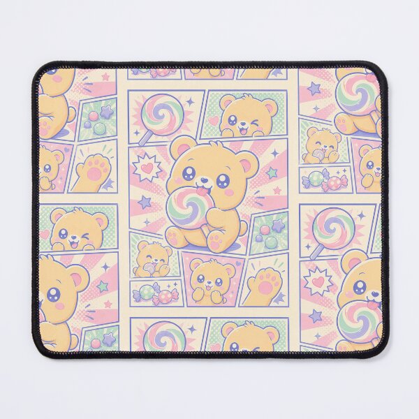 Item preview, Kawaii Bear Lollipop Comic Panels designed and sold by Gift Phrase Studio.