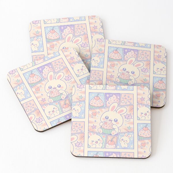 Item preview, Kawaii Bunny Cupcake Comic Panels designed and sold by Gift Phrase Studio.
