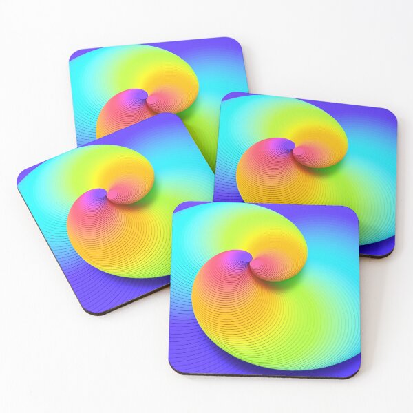 Item preview, 3D Rainbow Spiral – Double Vortex Gradient Color Abstract Parametric Digital Art designed and sold by Keltoi-art.