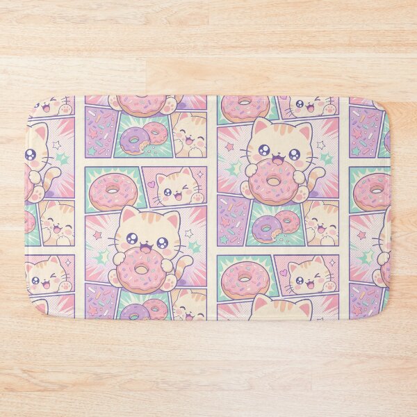 Item preview, Kawaii Kitten Donut Comic Panels designed and sold by Gift Phrase Studio.