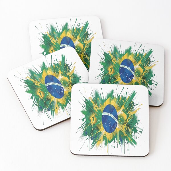Item preview, Abstract Graffiti Explosion of Brazil Flag Colors designed and sold by ROVVI.