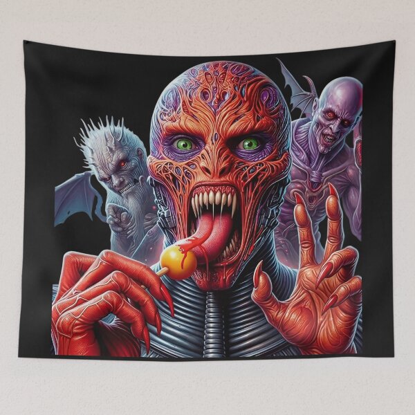 Item preview, Monster Demon Licking Yellow Lollipop designed and sold by Voodoo Store Paranormal Collections.