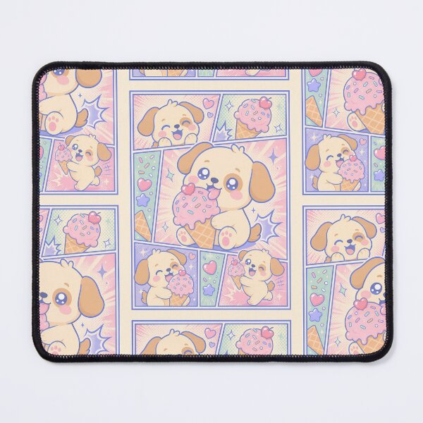 Item preview, Kawaii Puppy Ice Cream Comic Panels designed and sold by Gift Phrase Studio.