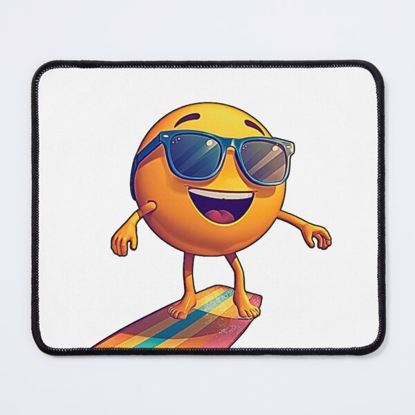 Item preview, Cool Sunglasses Emoji Surfing – Summer Vibes Cartoon T-Shirt Design designed and sold by MerchWSzpilkach.