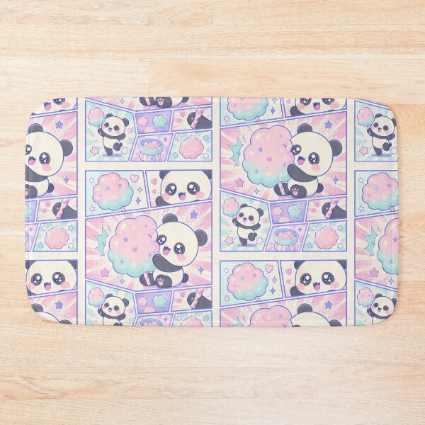 Item preview, Kawaii Panda Cotton Candy Comic Panels designed and sold by Gift Phrase Studio.