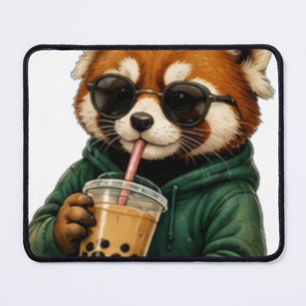 Item preview, Cool Red Panda Bubble Tea designed and sold by DailyDoodlesBySumbul.
