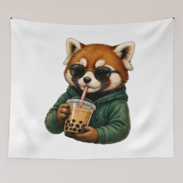 Item preview, Cool Red Panda Bubble Tea designed and sold by DailyDoodlesBySumbul.