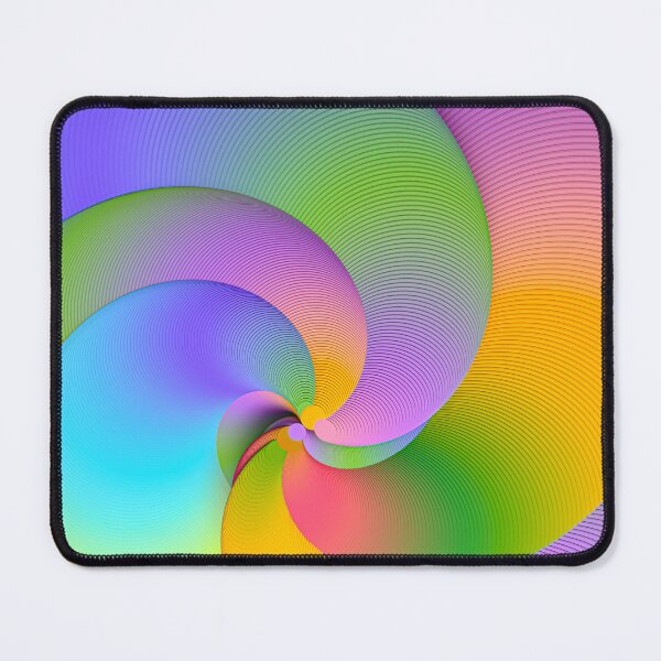 Item preview, 3D Pastel Spiral Quadruple – Rainbow Vortex Abstract Parametric Geometric Digital Art designed and sold by Keltoi-art.