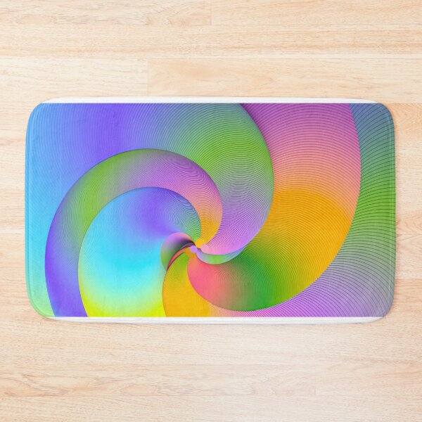Item preview, 3D Pastel Spiral Quadruple – Rainbow Vortex Abstract Parametric Geometric Digital Art designed and sold by Keltoi-art.