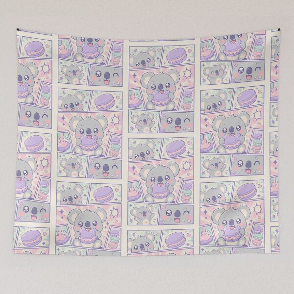 Item preview, Kawaii Koala Macaron Comic Panels designed and sold by Gift Phrase Studio.
