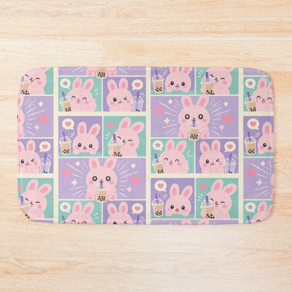 Item preview, Kawaii Bunny Bubble Tea Comic Panels designed and sold by Gift Phrase Studio.