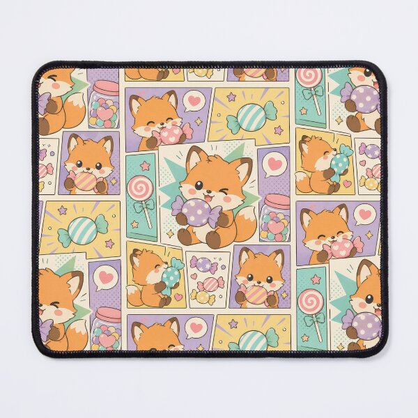 Item preview, Kawaii Fox Candy Comic Panels designed and sold by Gift Phrase Studio.