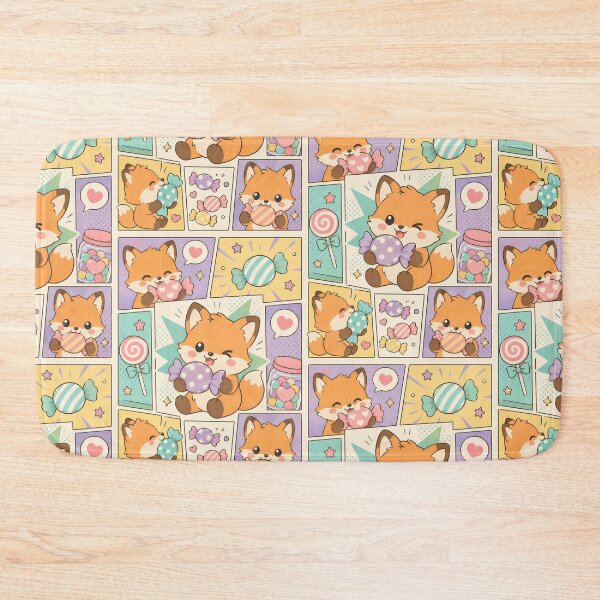 Item preview, Kawaii Fox Candy Comic Panels designed and sold by Gift Phrase Studio.