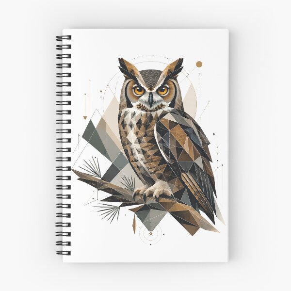 Item preview, Great Horned Owl Geometric Low Poly Wildlife Design designed and sold by PawverseDesigns.
