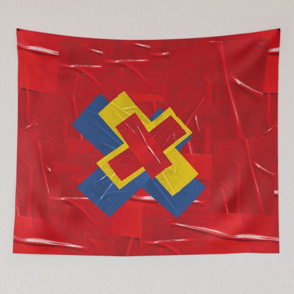 Item preview, Red Blue Yellow Tape Collage designed and sold by Swooncake Press.