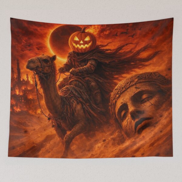 Item preview, Headless Horseman Desert Eclipse – Apocalyptic Fantasy Halloween Art designed and sold by TheHorsemanRidesAgain.