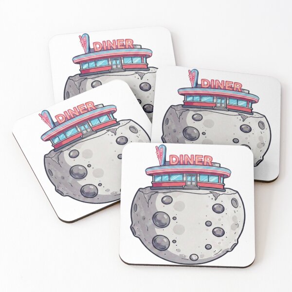 Item preview, Retro Diner on the Moon designed and sold by Sailing Llamas.