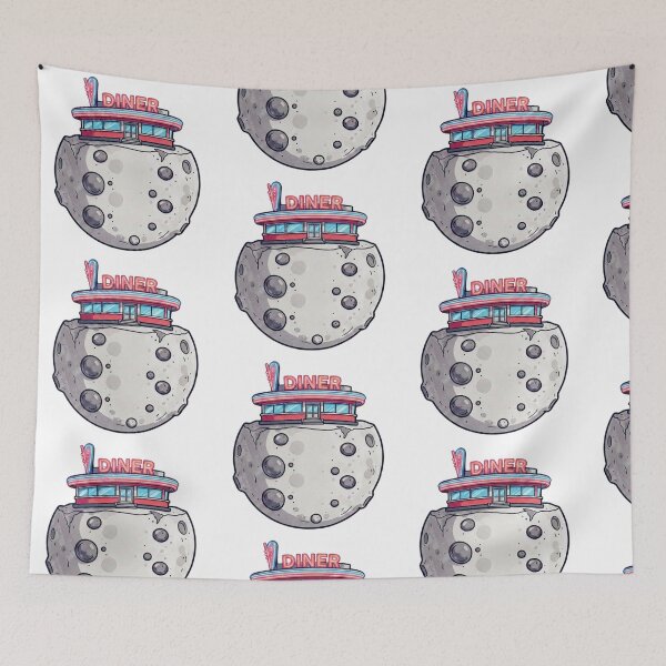 Item preview, Retro Diner on the Moon designed and sold by Sailing Llamas.