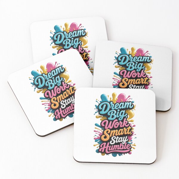 Item preview, Dream Big Work Smart Stay Humble – Colorful 3D Typography Quote designed and sold by PixelStyle Studio.