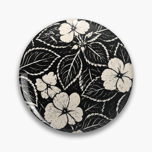 Item preview, Tiny Wildflowers Among Leaves | Botanical Linocut Sticker & Postcard designed and sold by Linoluca.