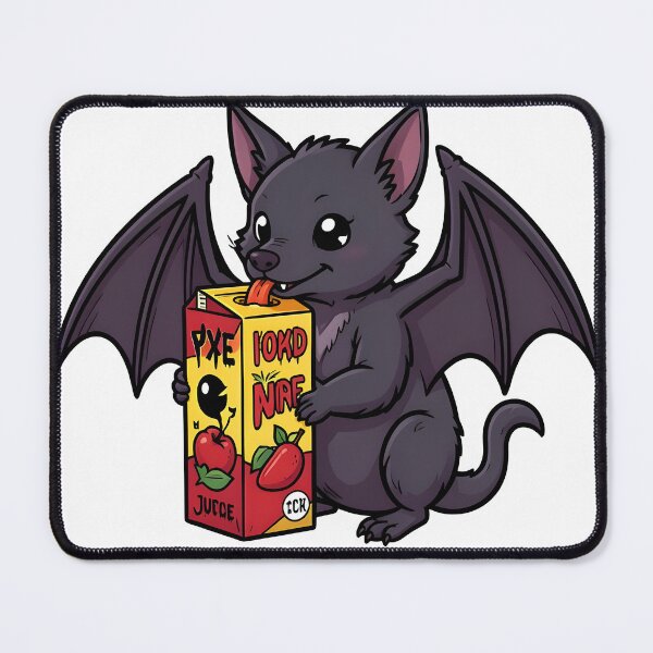 Item preview, Cute Kawaii Baby Bat Drinking Juice Box Art designed and sold by KCasual.