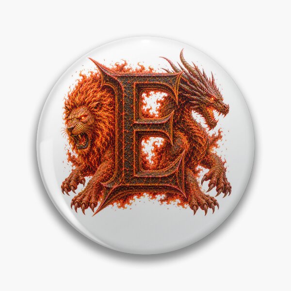 Item preview, Emberborn Zodiac Dragon-Leo Letter E designed and sold by BlissBlvdShop.