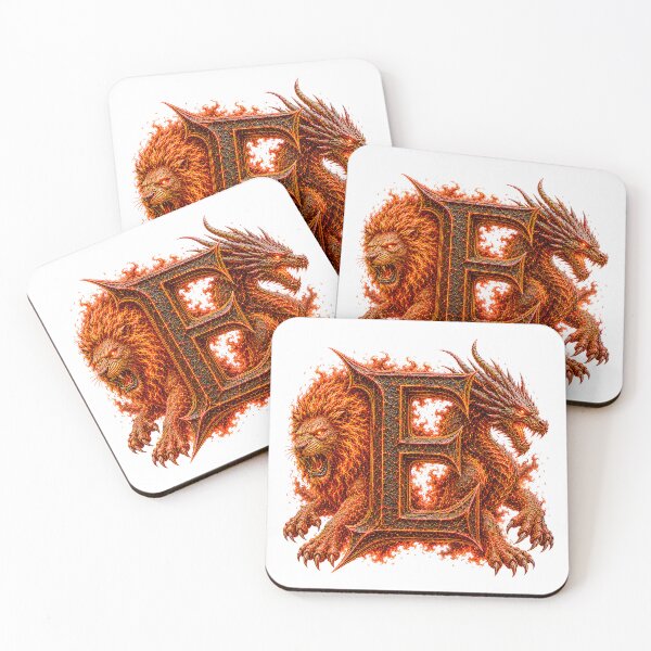Item preview, Emberborn Zodiac Dragon-Leo Letter E designed and sold by BlissBlvdShop.