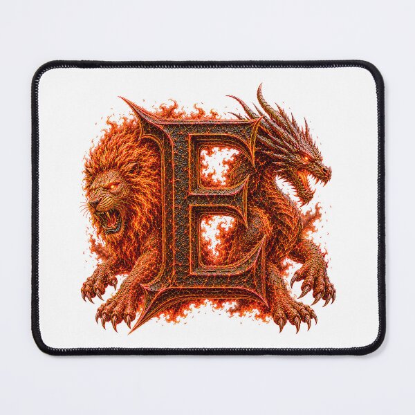 Item preview, Emberborn Zodiac Dragon-Leo Letter E designed and sold by BlissBlvdShop.