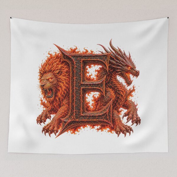 Item preview, Emberborn Zodiac Dragon-Leo Letter E designed and sold by BlissBlvdShop.