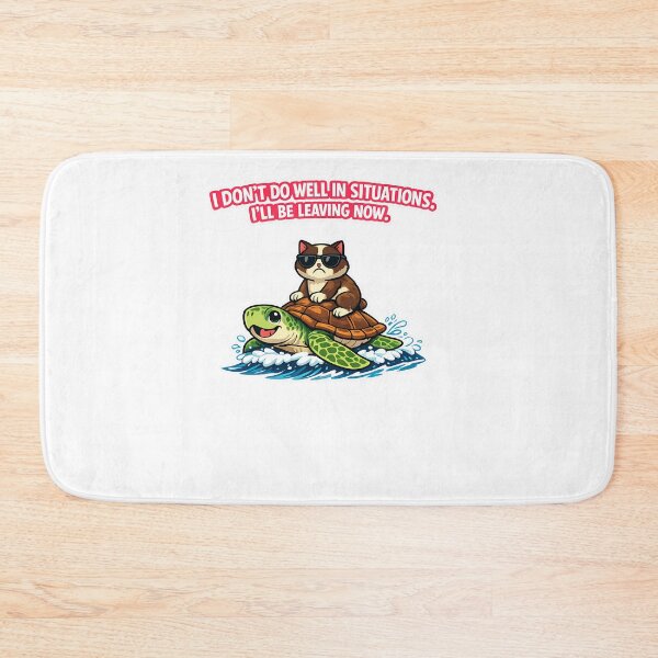 Item preview, Grumpy Cat Riding Turtle Funny Escape Sticker - Relatable Introvert Quote designed and sold by MIROUZ2000.