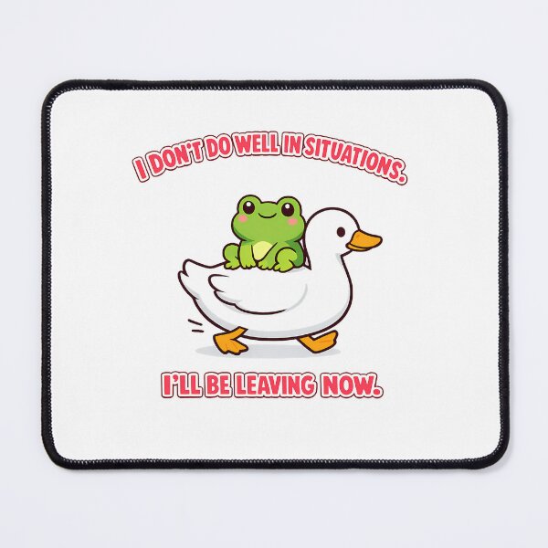 Item preview, Funny Frog Riding Duck Social Anxiety Meme Sticker designed and sold by MIROUZ2000.