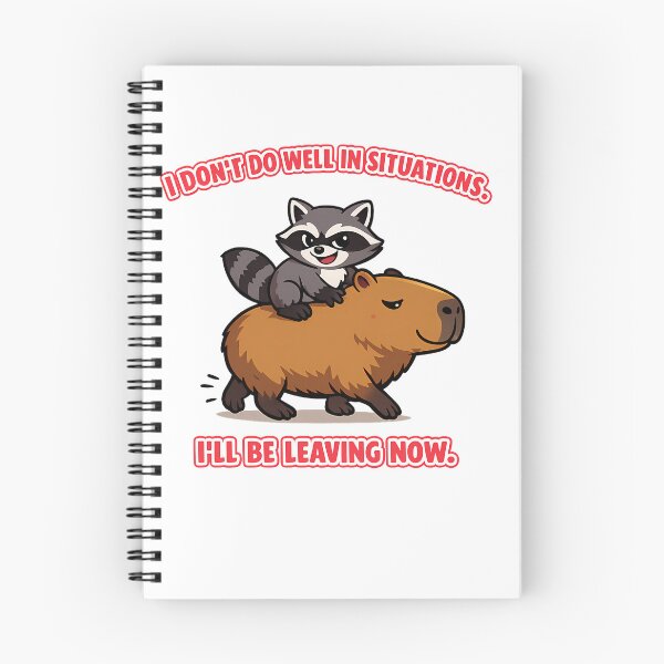 Item preview, Funny Raccoon Riding Capybara Introvert Quote Sticker designed and sold by MIROUZ2000.