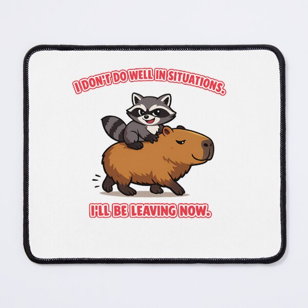 Item preview, Funny Raccoon Riding Capybara Introvert Quote Sticker designed and sold by MIROUZ2000.