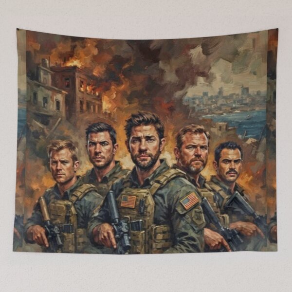Item preview, 13 Hours The Secret Soldiers of Benghazi Retro Military Action Thriller Tribute Art Movie Poster designed and sold by Art's Diner.
