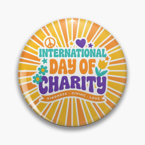 Item preview, International Day Charity Retro Kindness Peace Love Graphic designed and sold by MagicSD Designs.