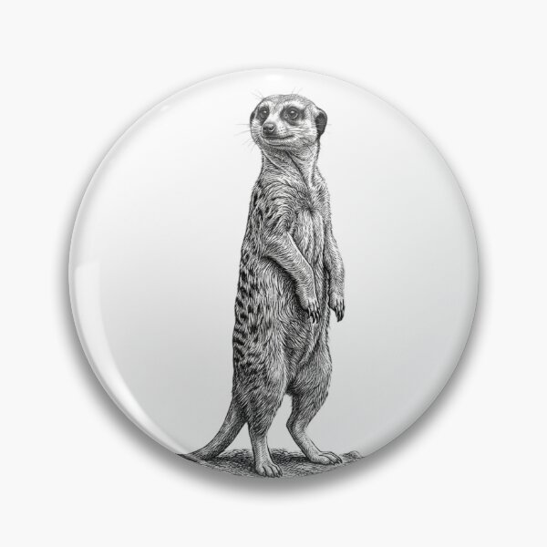 Item preview, Realistic high detail black and white meerkat designed and sold by Minimalisticaly.